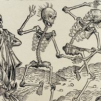 Montaigne et la mort - La danse des morts par H. Schedels book entitled der Croniken 1846